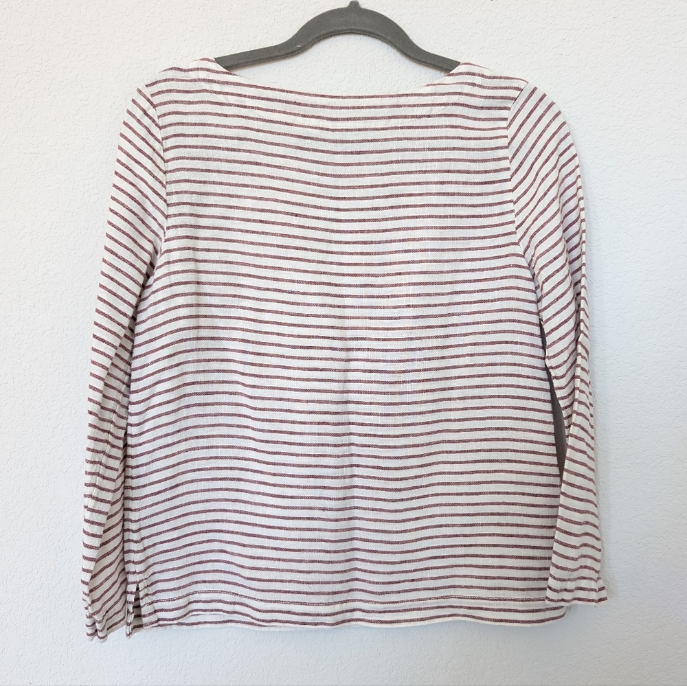Artisan NY Long Sleeve Linen Striped Top - Picture 3 of 8